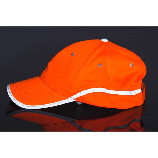 Obrázky: Oranžová šesťdielna čiapka s reflexným okrajom, Obrázok 5