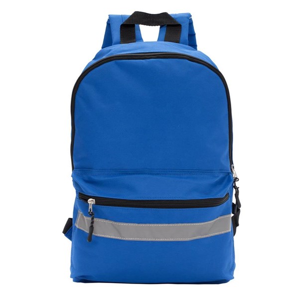 Obrázky: Modrý polyesterový ruksak s reflexným pásom, Obrázok 5