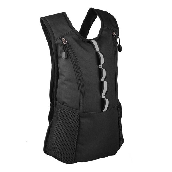 Obrázky: Čierny polyesterový ruksak s reflexným pásom, Obrázok 2