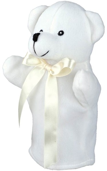 Obrázky: Biely medvedík - bábka na ruku, stužka na potlač, Obrázok 1
