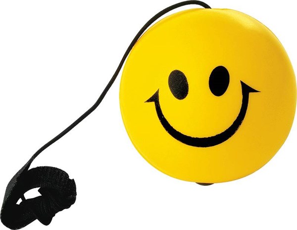 Obrázky: Antistresová lopta  - smajlík na gumičke, žltý