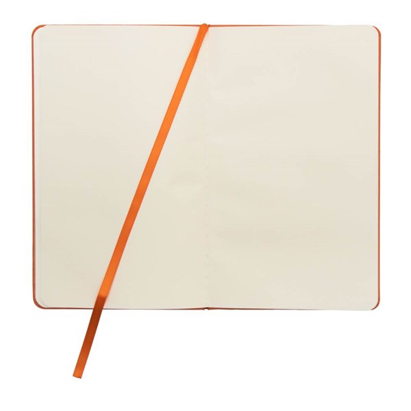 Obrázky: Oranžový blok A5 s elastickou páskou, štvorčeky, Obrázok 5