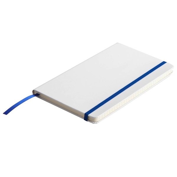 Obrázky: Biely blok A5 s modrou elastickou páskou, linajky, Obrázok 1