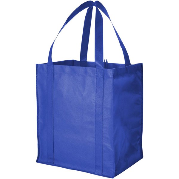 Obrázky: Nákupná netkaná eko taška, zosílené dno, modrá, Obrázok 2