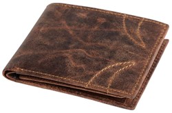 Obrázky: Pán.kožená peňaženka, matná hnedá koža s prešitím