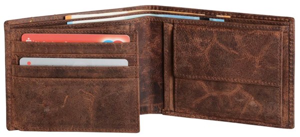 Obrázky: Pán.kožená peňaženka, matná hnedá koža s prešitím, Obrázok 2