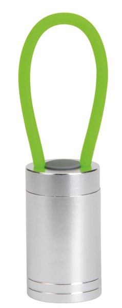 Obrázky: Hliníková 6 LED baterka, zelený silikónový pásik