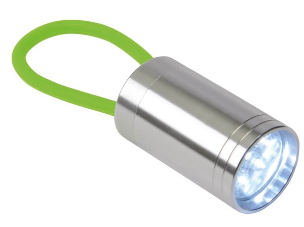 Obrázky: Hliníková 6 LED baterka, zelený silikónový pásik, Obrázok 2