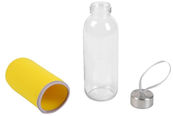 Obrázky: Sklenená fľaša 450 ml s pútkom v žltom obale, Obrázok 2