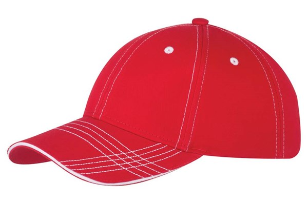 Obrázky: Šesťdielna červená prešívaná krepová čiapka