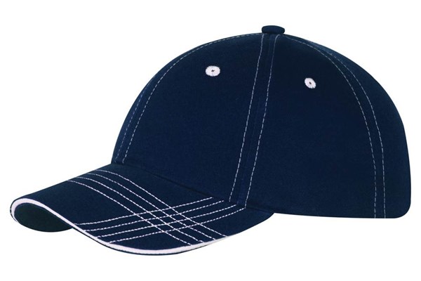 Obrázky: Šesťdielna modrá prešívaná krepová čiapka, Obrázok 1
