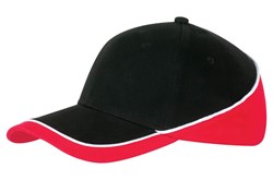 Obrázky: Šesťdielna čiapka čierno/červená, kovová pracka