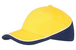 Obrázky: Šesťdielna čiapka žlto/modrá, kovová pracka