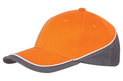 Obrázky: Šesťdielna čiapka oranžovo/šedá, kovová pracka