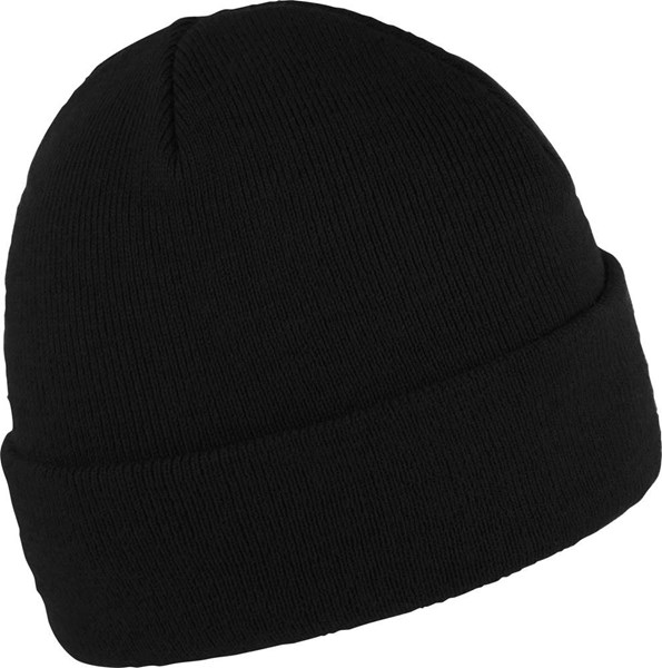 Obrázky: Zimná dvojvrstvová akrylová pletená čiapka čierna, Obrázok 1
