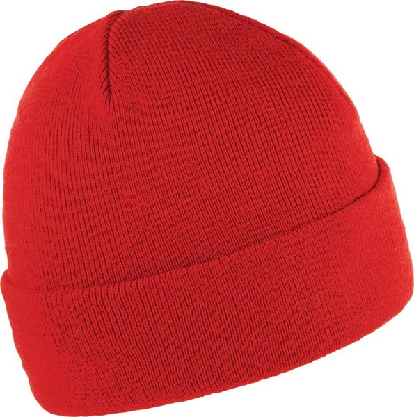 Obrázky: Zimná dvojvrstvová akrylová pletená čiapka červená, Obrázok 1