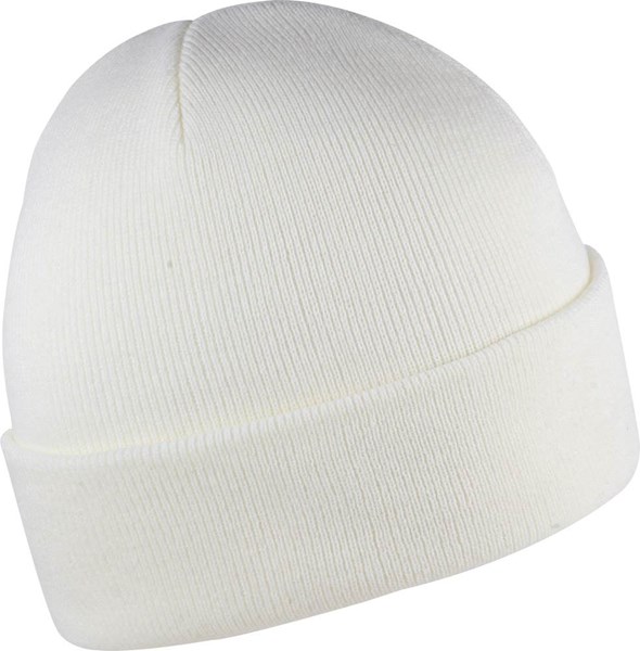 Obrázky: Zimná dvojvrstvová akrylová pletená čiapka biela, Obrázok 1