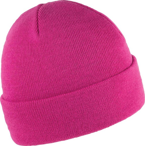 Obrázky: Zimná dvojvrstvová akrylová pletená čiapka ružová, Obrázok 1