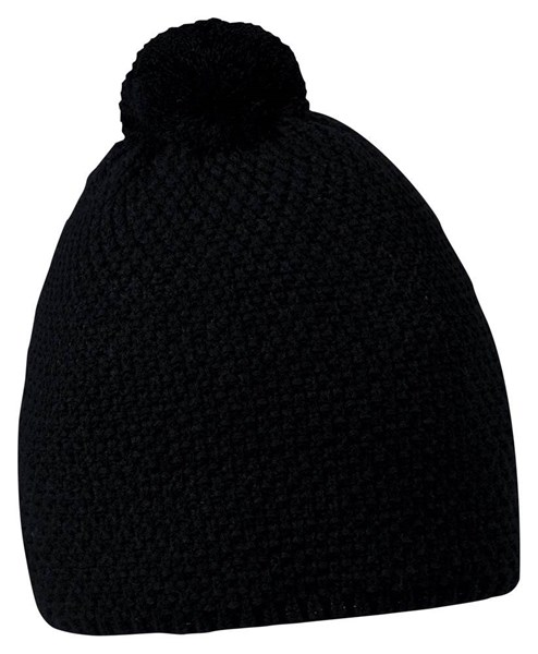 Obrázky: Akrylová pletená zimná čiapka čierna s brmbolcom