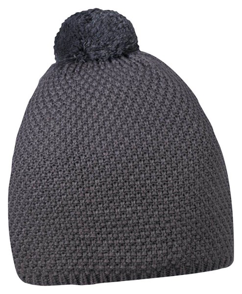 Obrázky: Akrylová pletená zimná  čiapka šedá s brmbolcom, Obrázok 1