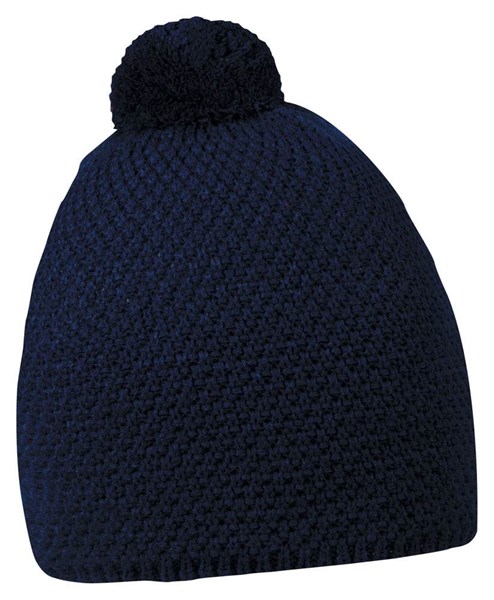 Obrázky: Akrylová pletená zimná  čiapka tm.modrá, brmbolec