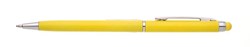 Obrázky: Plastové guličkové pero TEMA žlté so stylusom