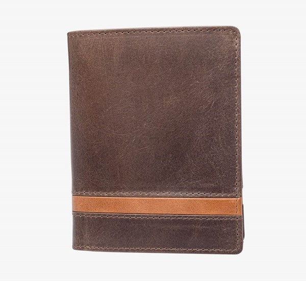 Obrázky: Pán.kožená peňaženka, matná hnedá koža na výšku