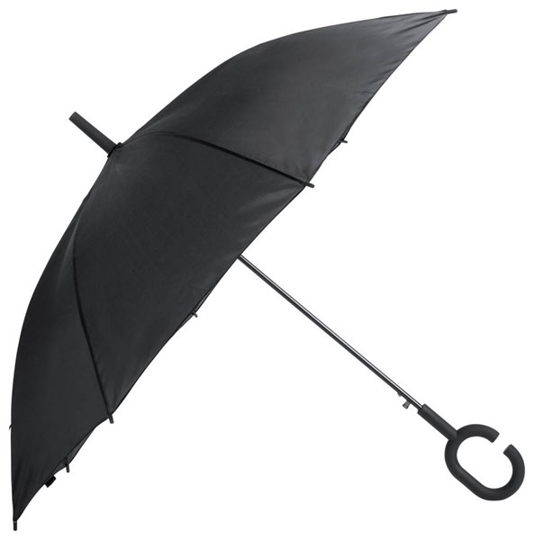 Obrázky: Čierny automatický vetru odolný hadsfree dáždnik, Obrázok 1
