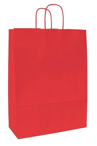 Obrázky: Papierová taška červená 23x10x32 cm, krútená šnúra
