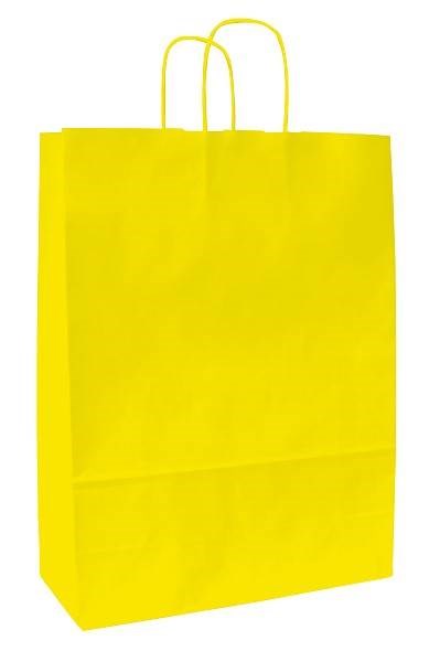 Obrázky: Papierová taška žltá 23x10x32 cm, krútená šnúra