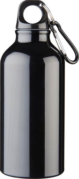 Obrázky: Čierna hliníková fľaša 0,4 litra s karabínou, Obrázok 2