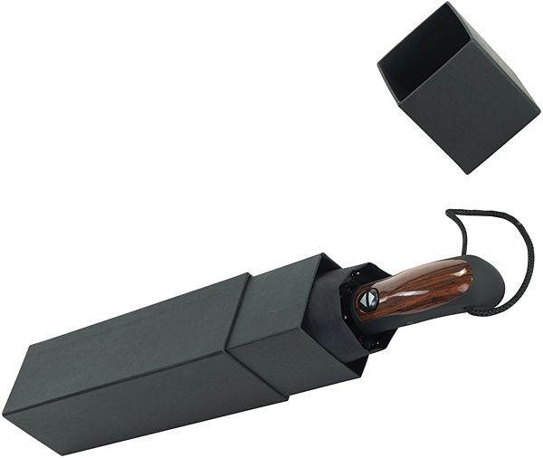 Obrázky: Exluzívny trojdielny automatický dáždnik,čierna, Obrázok 2