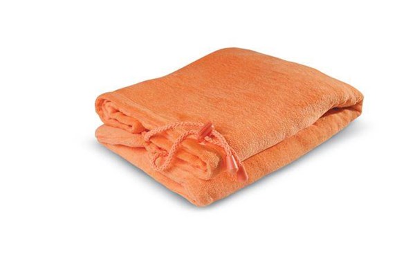 Obrázky: Plážový uterák v nylonovom vrecku, oranžová, Obrázok 2