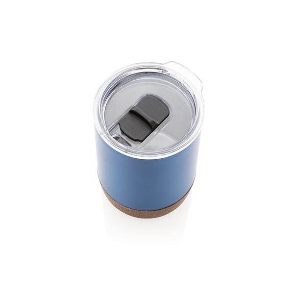 Obrázky: Malý korkový termohrnček 180 ml, modrý, Obrázok 4