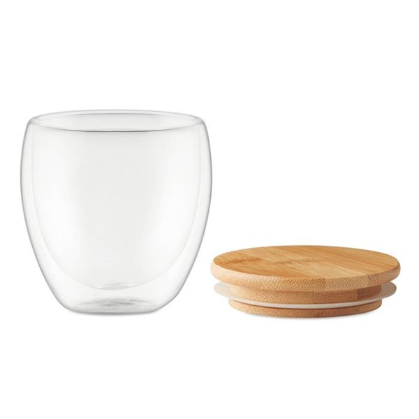 Obrázky: Dvojstenný pohár 250 ml s bambusovým viečkom, Obrázok 3