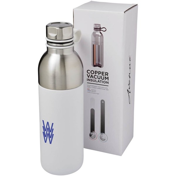 Obrázky: Biela medená fľaša s vákuovou izoláciou, 590 ml, Obrázok 5