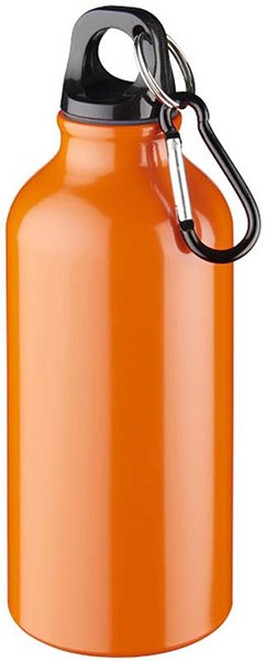 Obrázky: Oranžová hliníková fľaša 0,4 litra s karabínou