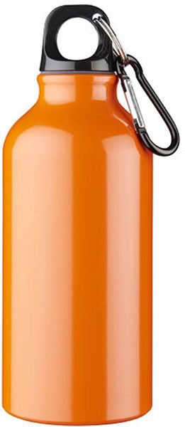 Obrázky: Oranžová hliníková fľaša 0,4 litra s karabínou, Obrázok 2