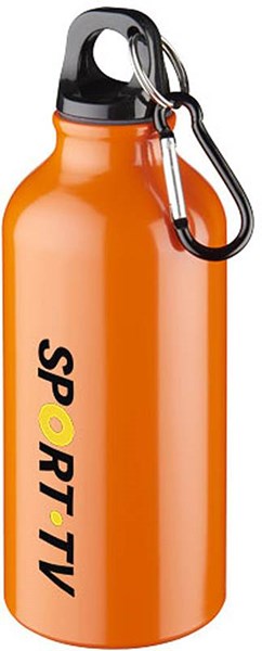 Obrázky: Oranžová hliníková fľaša 0,4 litra s karabínou, Obrázok 3