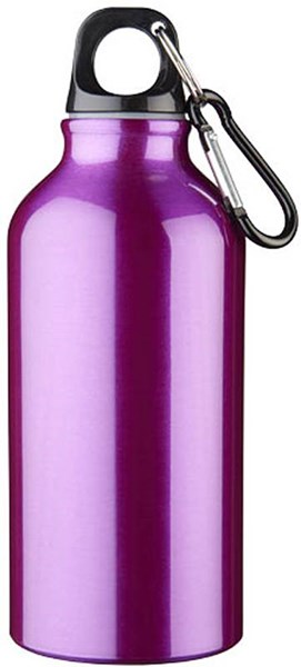 Obrázky: Fialová hliníková fľaša 0,4 litra s karabínou, Obrázok 2
