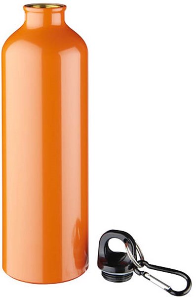 Obrázky: Oranžová hliníková fľaša 770 ml s karabínou, Obrázok 2