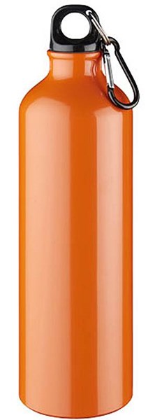 Obrázky: Oranžová hliníková fľaša 770 ml s karabínou, Obrázok 3