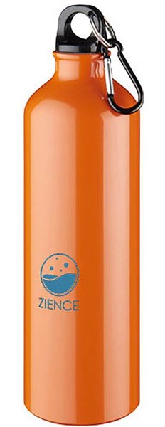 Obrázky: Oranžová hliníková fľaša 770 ml s karabínou, Obrázok 5