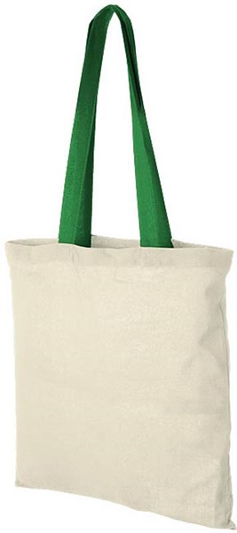 Obrázky: Bavlnená nákupná taška s tmavozelenými rukoväťami