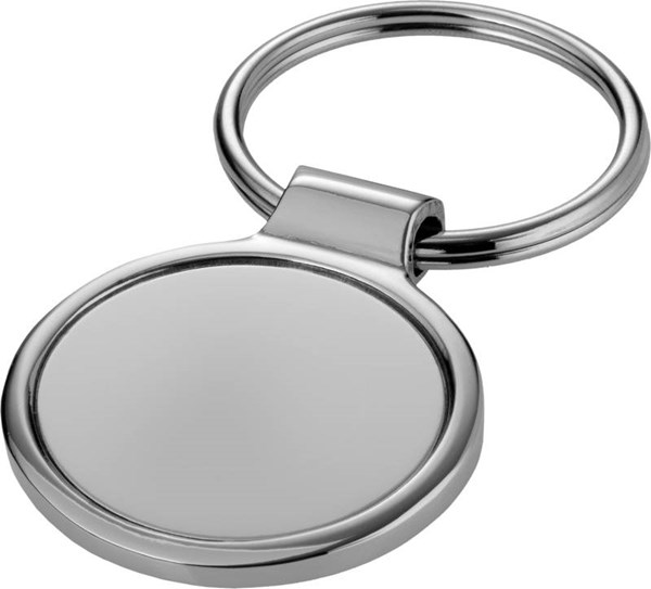 Obrázky: Malý guľatý kovový prívesok na kľúče, strieborná, Obrázok 3