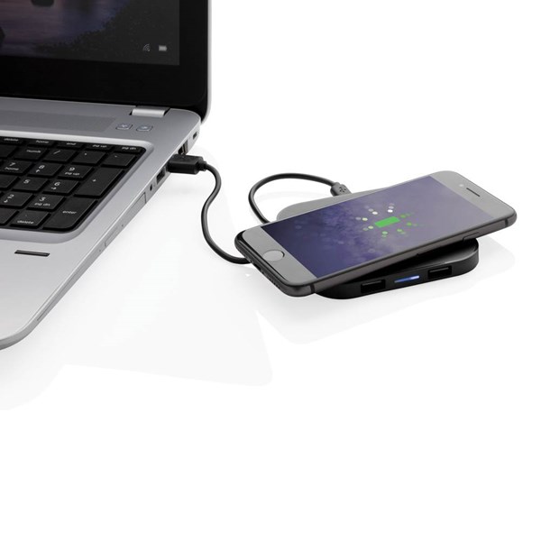 Obrázky: Bezdrôtová nabíjačka 5W s 2 USB, čierna, Obrázok 5