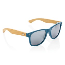 Obrázky: Slnečné okuliare z bambusu a pšeničnej slamy,modrá