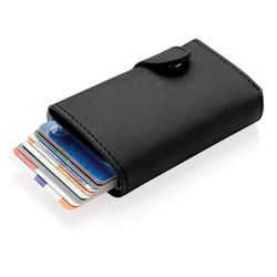 Obrázky: Hliníkové RFID puzdro na karty s peňaženkou,čierna