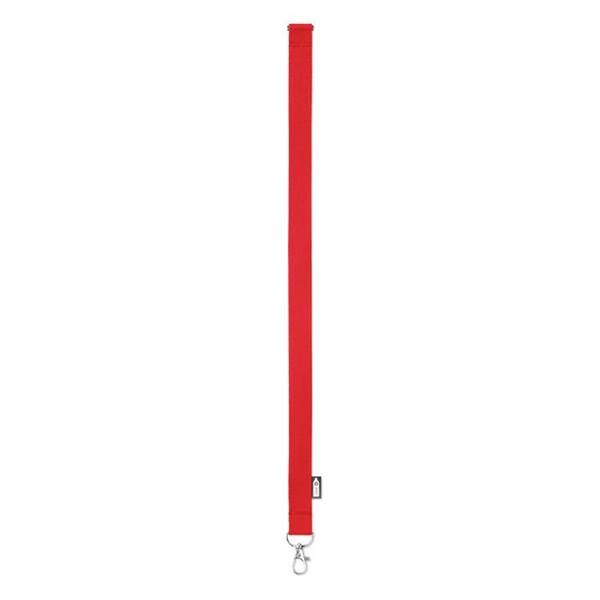 Obrázky: Šnúrka 20x450 s karabínkou z RPET, červená, Obrázok 2