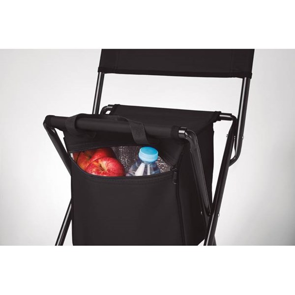 Obrázky: Skladacia stolička s chladiacam ruksakom, čierna, Obrázok 6